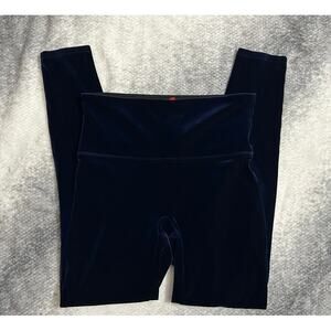Spanx Velvet Lapis Night Blue Leggings Full Length Business Casual Size Large